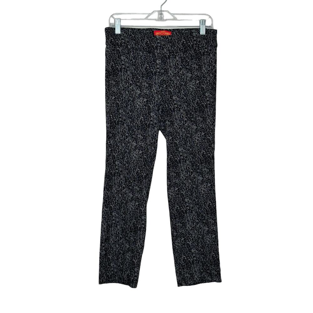 Krazy Larry black gray print pull on pants size 10